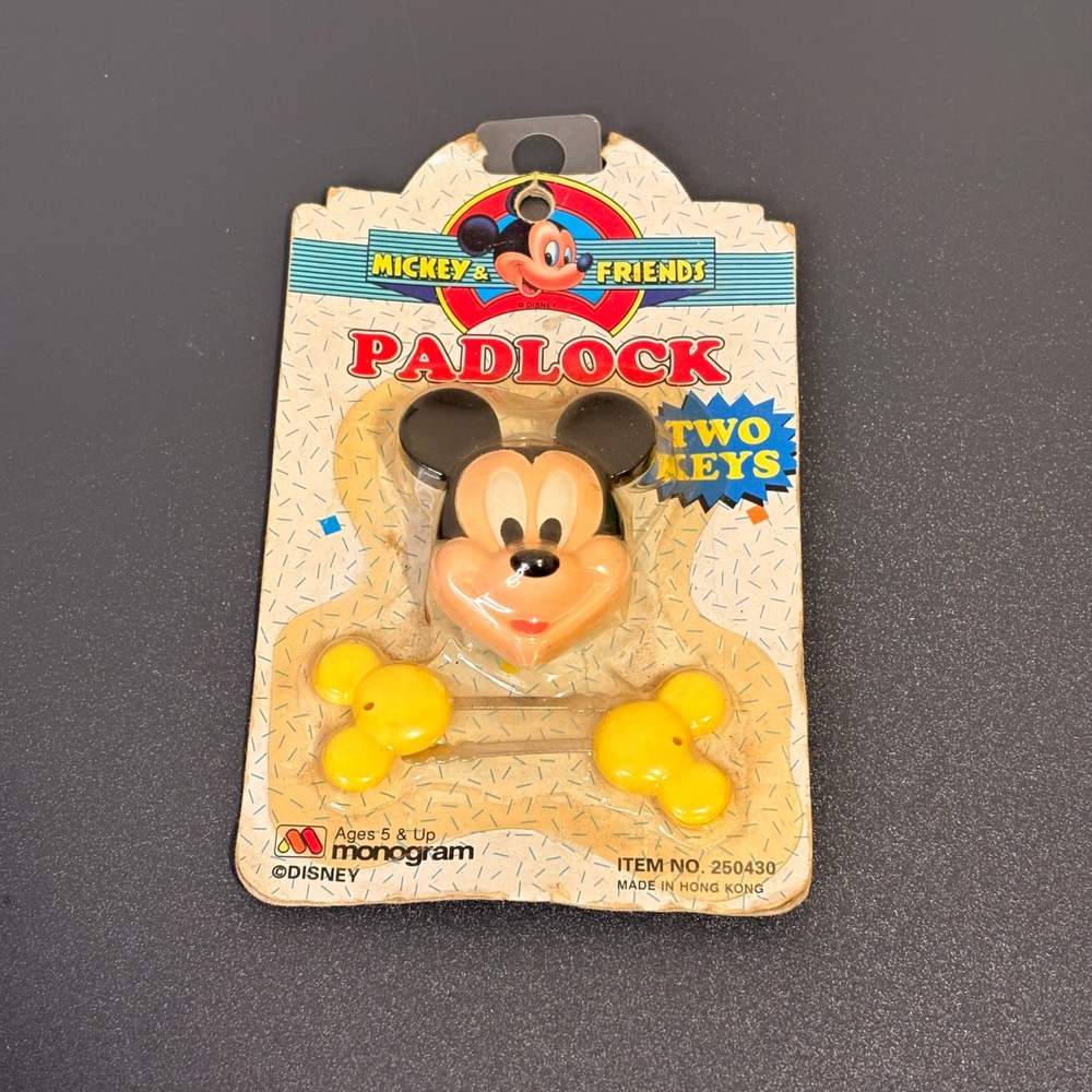 Monogram Mickey Mouse Padlock Unisex OS Black Yellow NIB Vintage Disney 250430